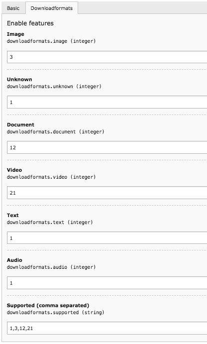 typo3:connect downloadformats