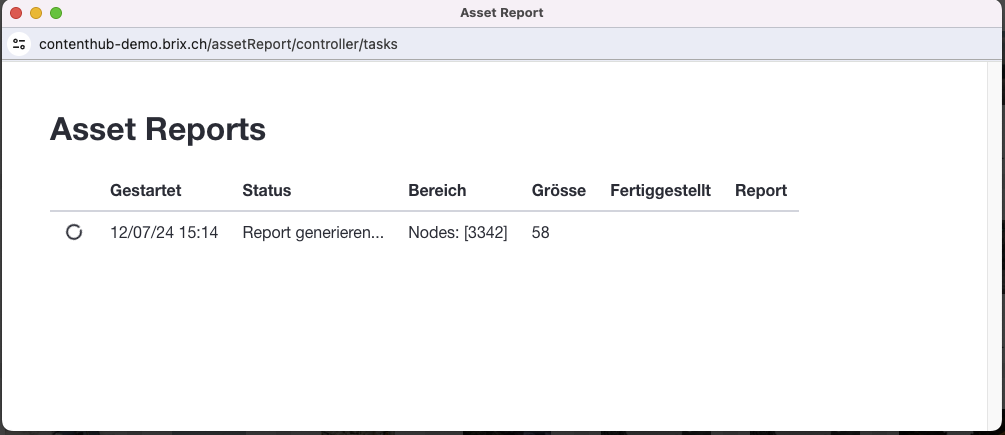 Asset Report Overview